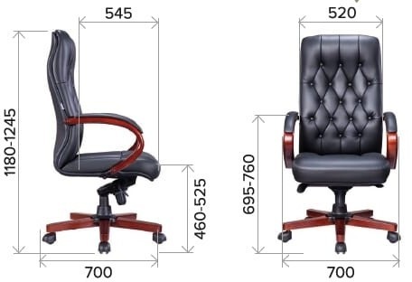 Кресло руководителя Everprof Monaco Wood Кожа 