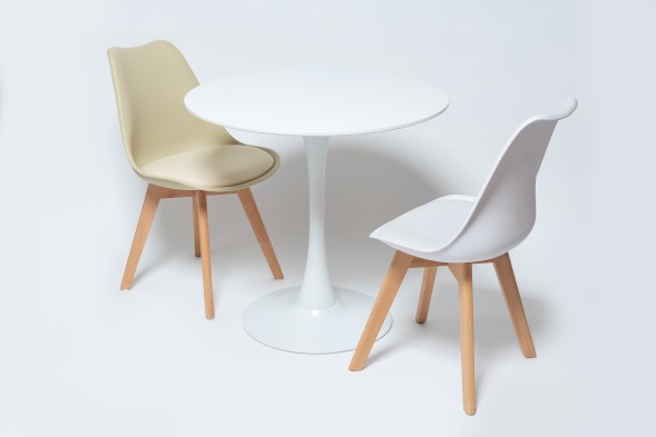 Стол кухонный Tulip style белый, d-90 см