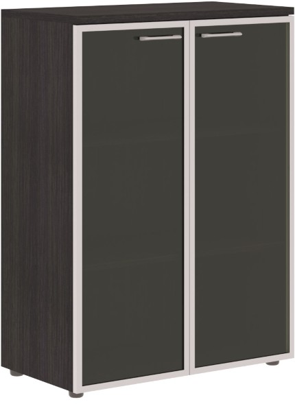 Шкаф со стеклянными дверьми в алюминевой рамке с топом XMC 85.7 Дуб Юкон Модерн 856х432х1190 XTEN